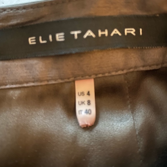 Gorgeous Taupe Ellie Tahari Pleated A-line Skirt - Picture 5 of 8